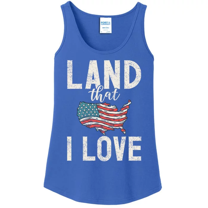 Land That I Love Usa America Independence Gift Ladies Essential Tank