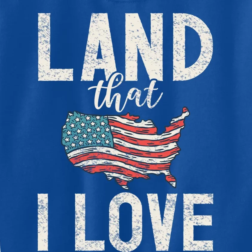 Land That I Love Usa America Independence Gift Kids Sweatshirt