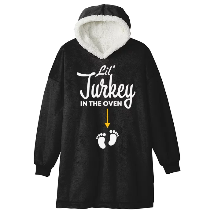 Lil' Turkey In The Oven Pregnancy Thanksgiving Hooded Wearable Blanket