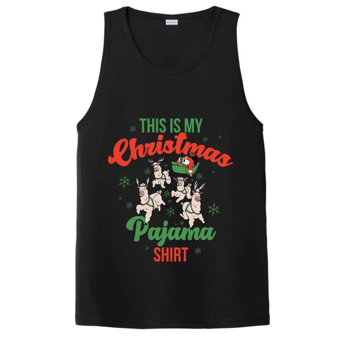 Llama This Is My Christmas Pajama Gift Performance Tank