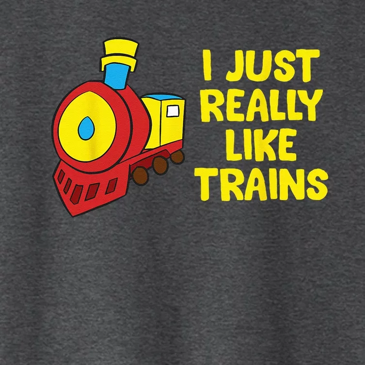 Locomotive Train I Just Really Like Trains Women's Crop Top Tee