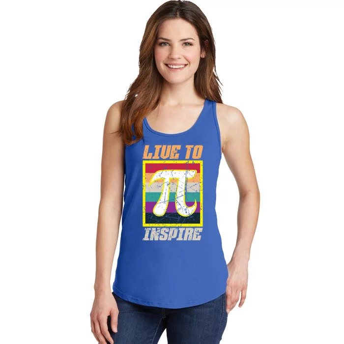 Live To Inspire Pi Day 3 14 March 14th Math Teacher Pi Gift Ladies Essential Tank