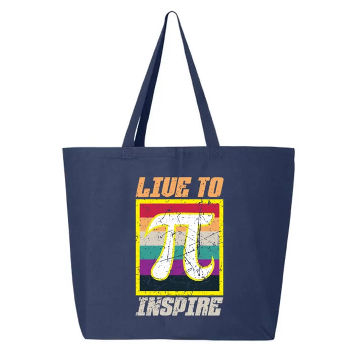 Live To Inspire Pi Day 3 14 March 14th Math Teacher Pi Gift 25L Jumbo Tote