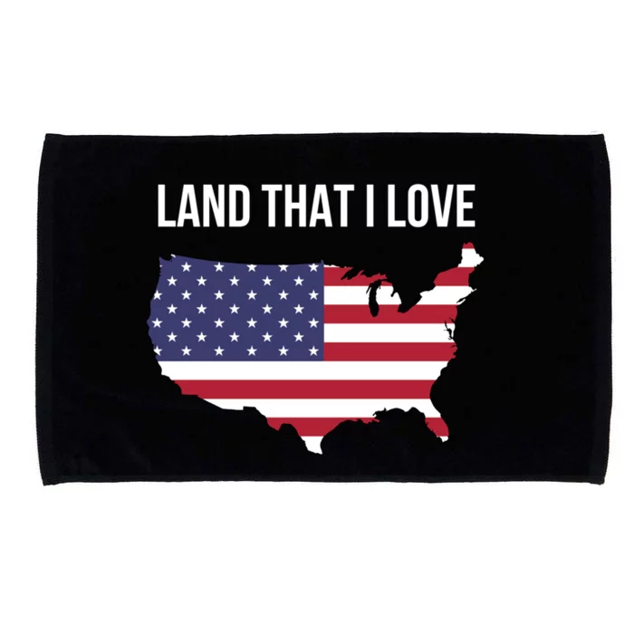 Land That I Love America Usa Flag Patriotic Gift Microfiber Hand Towel