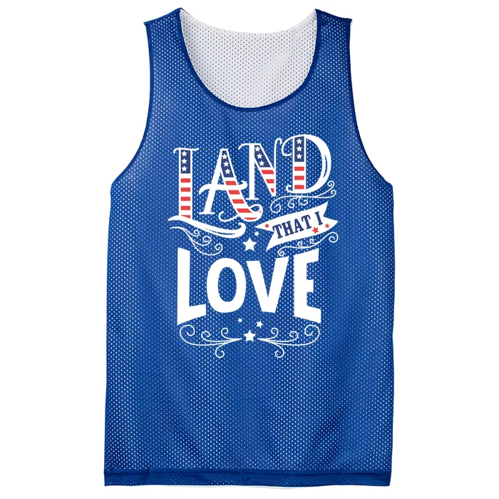 Land That I Love Banner Font Gift Mesh Reversible Basketball Jersey Tank