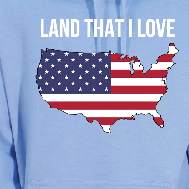 Land That I Love America Usa Flag Patriotic Gift Unisex Surf Hoodie