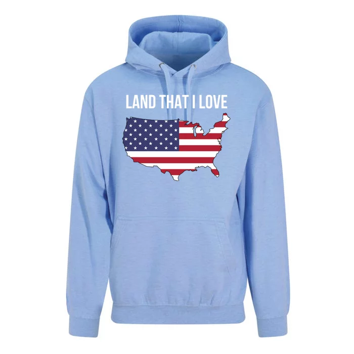 Land That I Love America Usa Flag Patriotic Gift Unisex Surf Hoodie