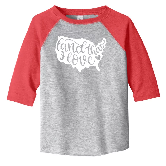 Land That I Love USA Flag Independence Day Toddler Fine Jersey T-Shirt