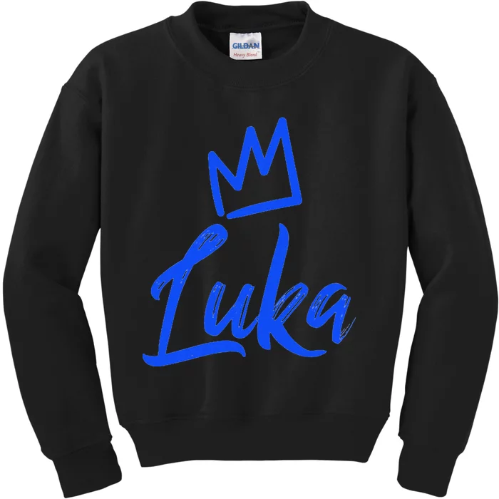 Luka The King Blue Crown Called Luka Kids Sweatshirt