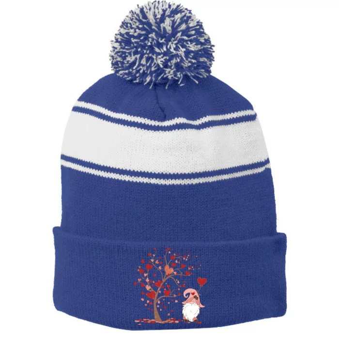 Love Tree Love Heart Gnome Dating Valentines Day Cool Gift Stripe Pom Pom Beanie