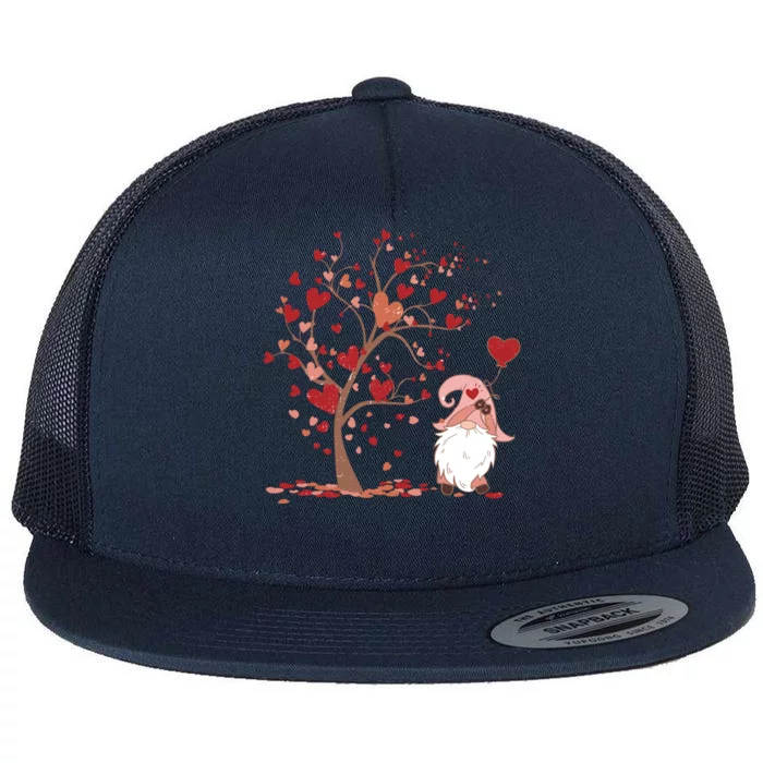 Love Tree Love Heart Gnome Dating Valentines Day Cool Gift Flat Bill Trucker Hat