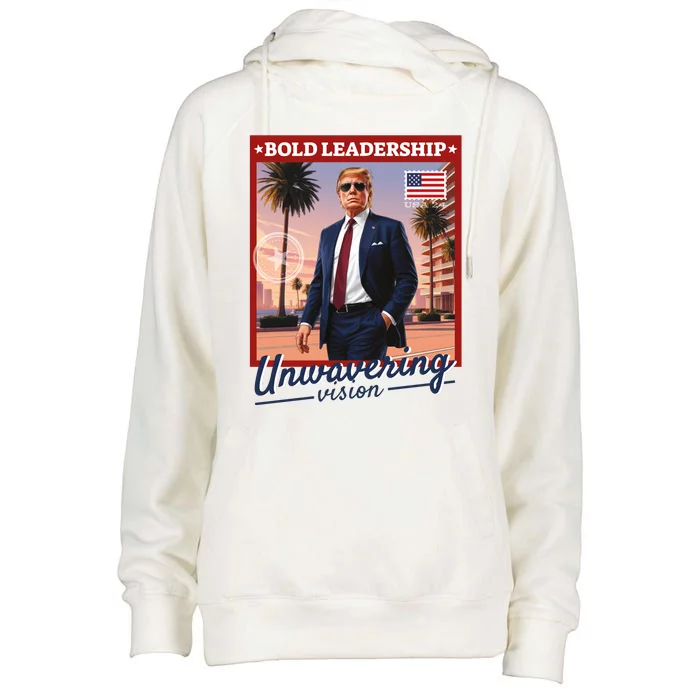 Leadership Trump Womens Funnel Neck Pullover Hood