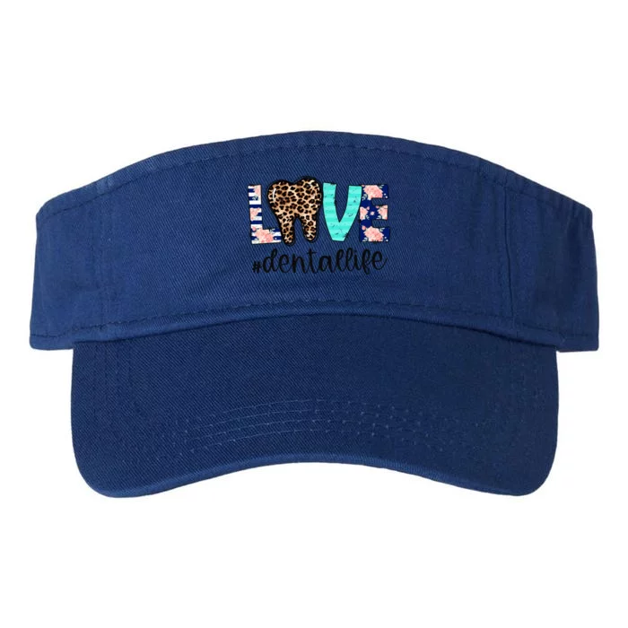 Leopard Teeth Love Dental Life Dental Hygienist Dentistry Gift Valucap Bio-Washed Visor