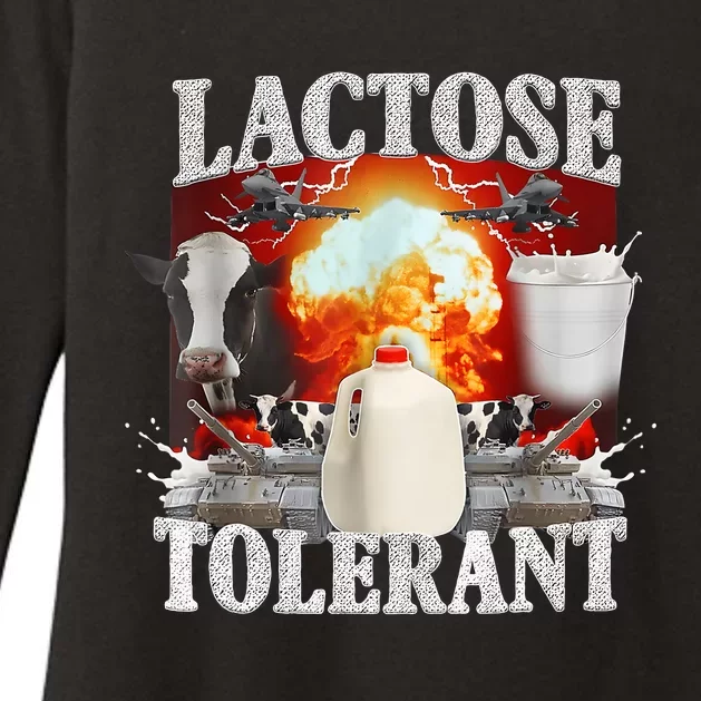 Lactose Tolerant Womens CVC Long Sleeve Shirt