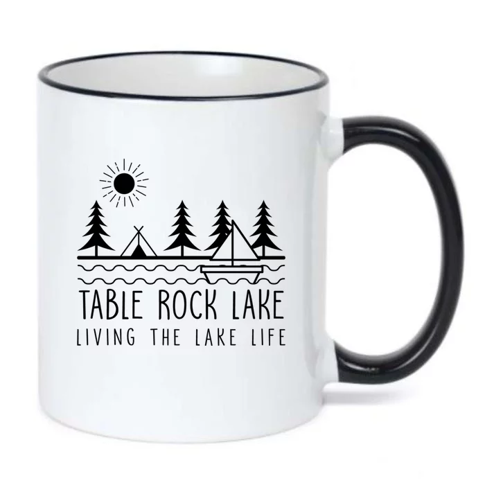 Living The Lake Life Table Rock Lake Kayaking Missouri Kayak Gift Black Color Changing Mug