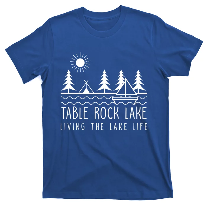 Living The Lake Life Table Rock Lake Kayaking Missouri Kayak Gift T-Shirt