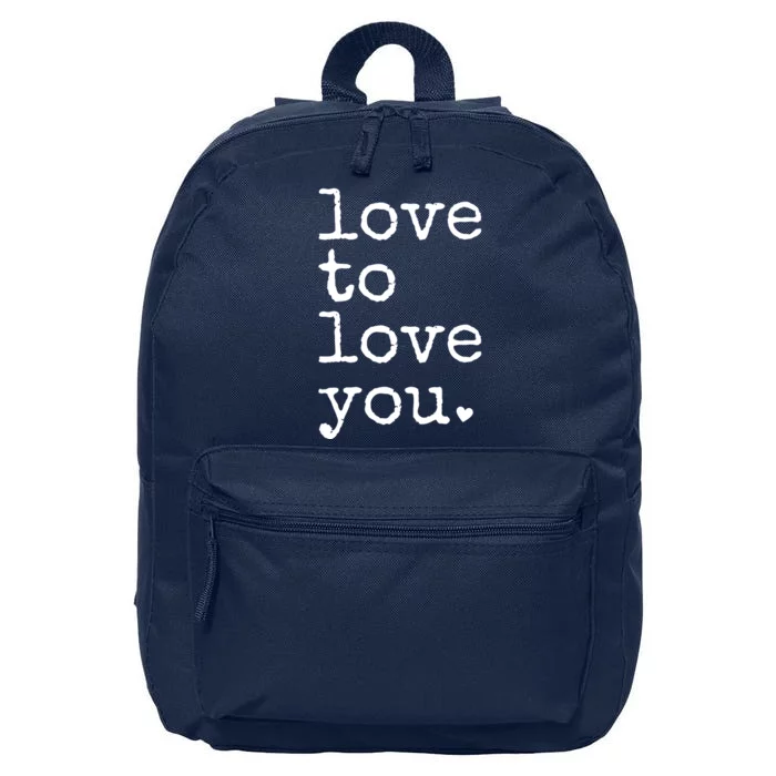 Love To Love You Cute Valentine 16 in Basic Backpack