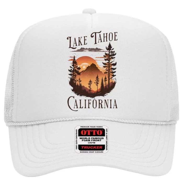 Lake Tahoe High Crown Mesh Trucker Hat