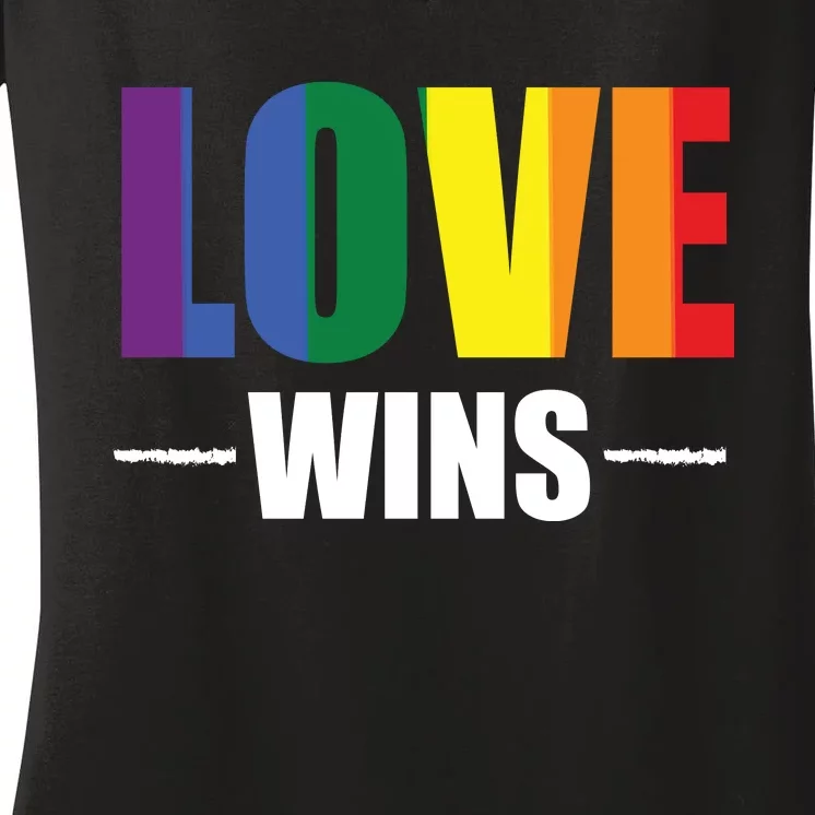 Love Wins Women's V-Neck T-Shirt