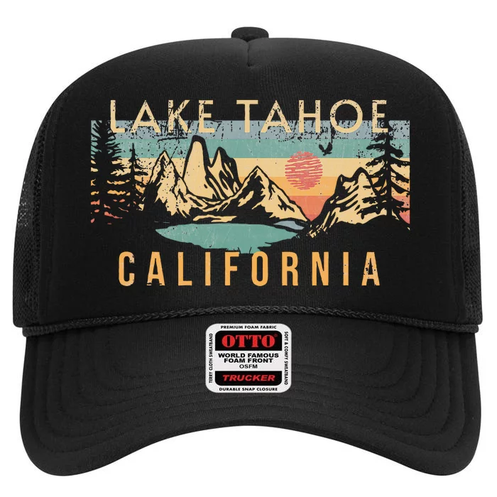 Lake Tahoe High Crown Mesh Trucker Hat