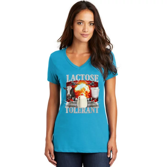 Lactose Tolerant Women's V-Neck T-Shirt