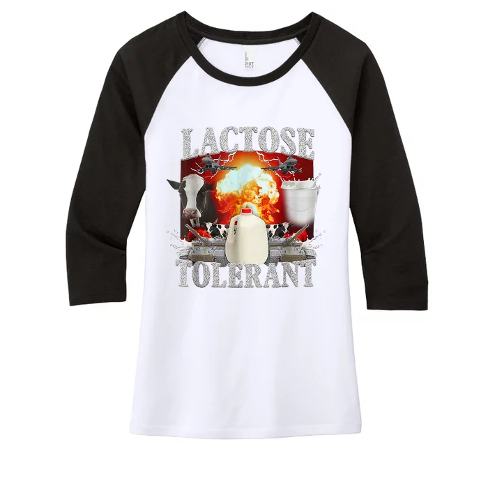 Lactose Tolerant Women's Tri-Blend 3/4-Sleeve Raglan Shirt