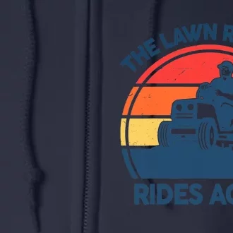 Lawn-Mowing The Lawn Ranger Rides Again Mower Gift Funny Dad Full Zip Hoodie