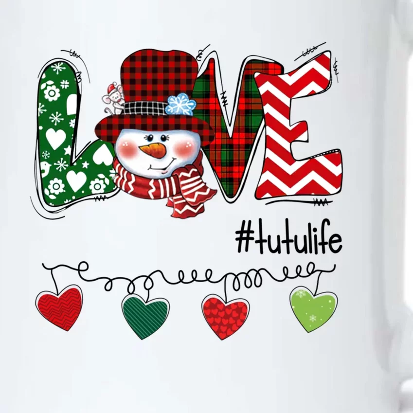 Love Tutu Life Snow Xmas Happy Family Merry Christmas Cute Gift Black Color Changing Mug