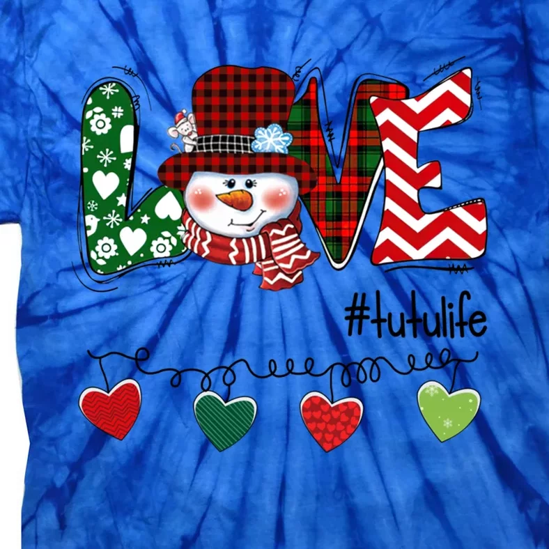 Love Tutu Life Snow Xmas Happy Family Merry Christmas Cute Gift Tie-Dye T-Shirt