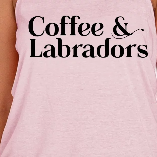 Labrador T Lab Dog Coffee And Labrador Retriever Women's Knotted Racerback Tank