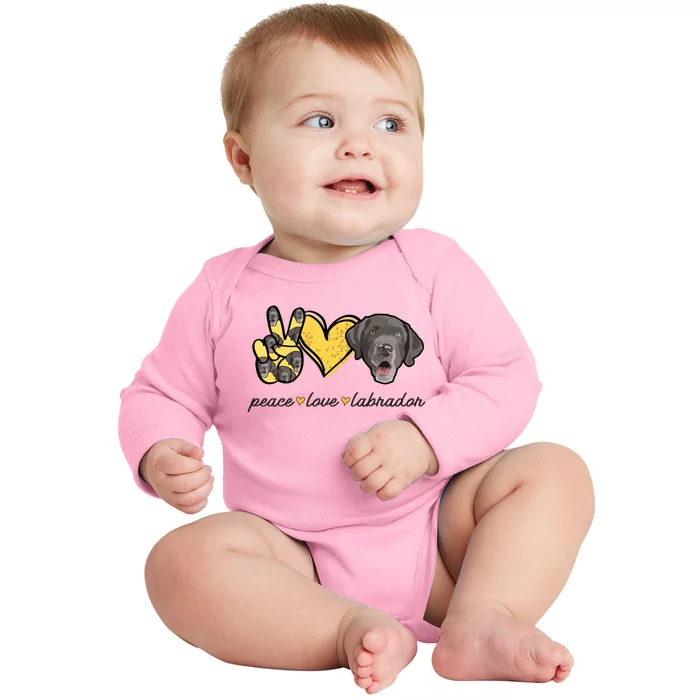 Labrador T Lab Dog Peace Love Labrador Retriever Baby Long Sleeve Bodysuit