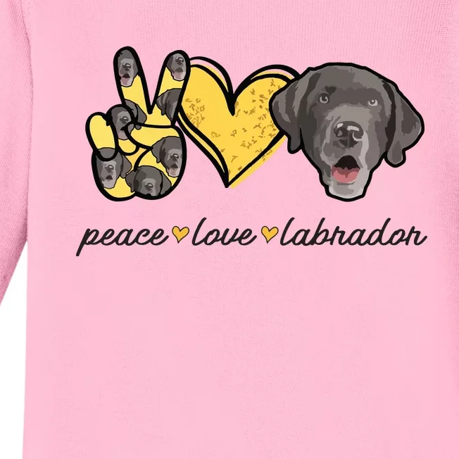 Labrador T Lab Dog Peace Love Labrador Retriever Baby Long Sleeve Bodysuit