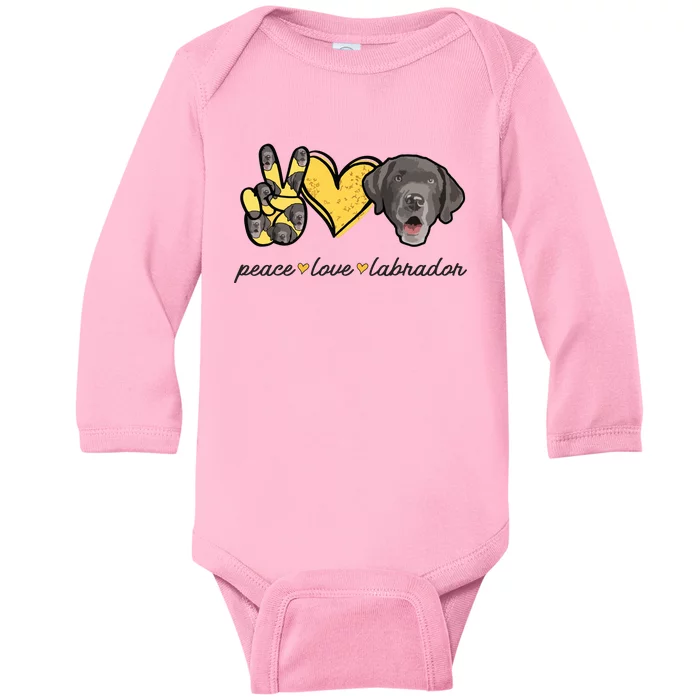 Labrador T Lab Dog Peace Love Labrador Retriever Baby Long Sleeve Bodysuit