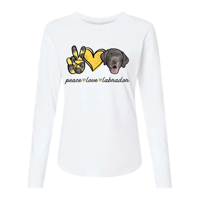 Labrador T Lab Dog Peace Love Labrador Retriever Womens Cotton Relaxed Long Sleeve T-Shirt