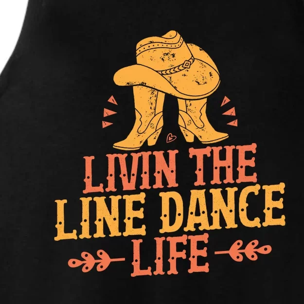 Livin The Line Dance Life T Ladies Tri-Blend Wicking Tank