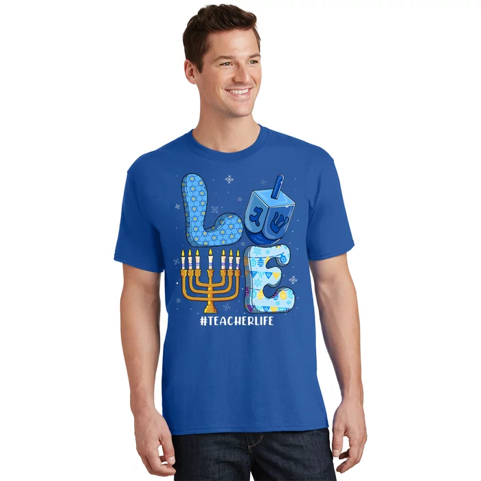 Love Teacher Life Chanukah Jewish Hanukkah Pajama T-Shirt