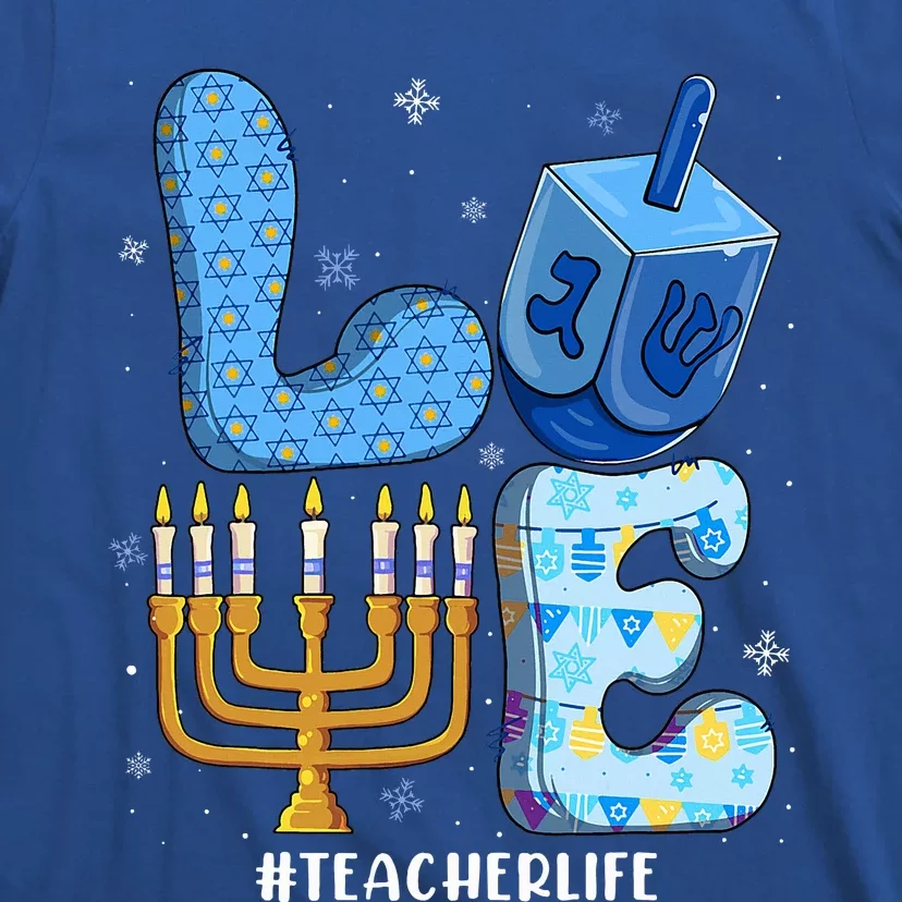 Love Teacher Life Chanukah Jewish Hanukkah Pajama T-Shirt