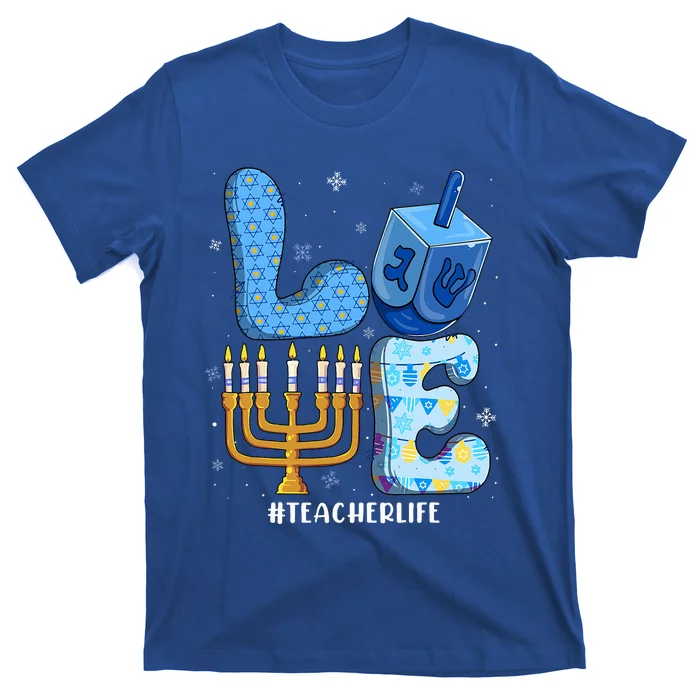 Love Teacher Life Chanukah Jewish Hanukkah Pajama T-Shirt