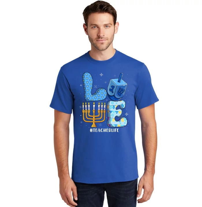 Love Teacher Life Chanukah Jewish Hanukkah Pajama Tall T-Shirt