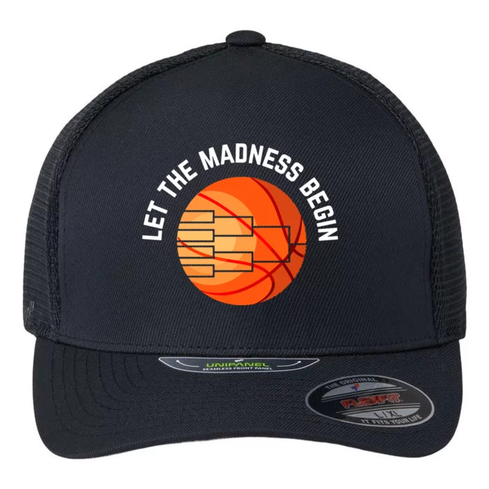 Let The Madness Begin Long Sleeve Basketball Flexfit Unipanel Trucker Cap