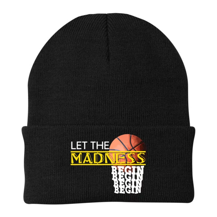 Let The Madness Begin Novelty Basketball Knit Cap Winter Beanie