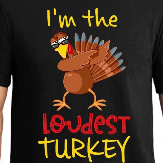 Loudest Turkey Matching Family Group Thanksgiving Party Pajama Set