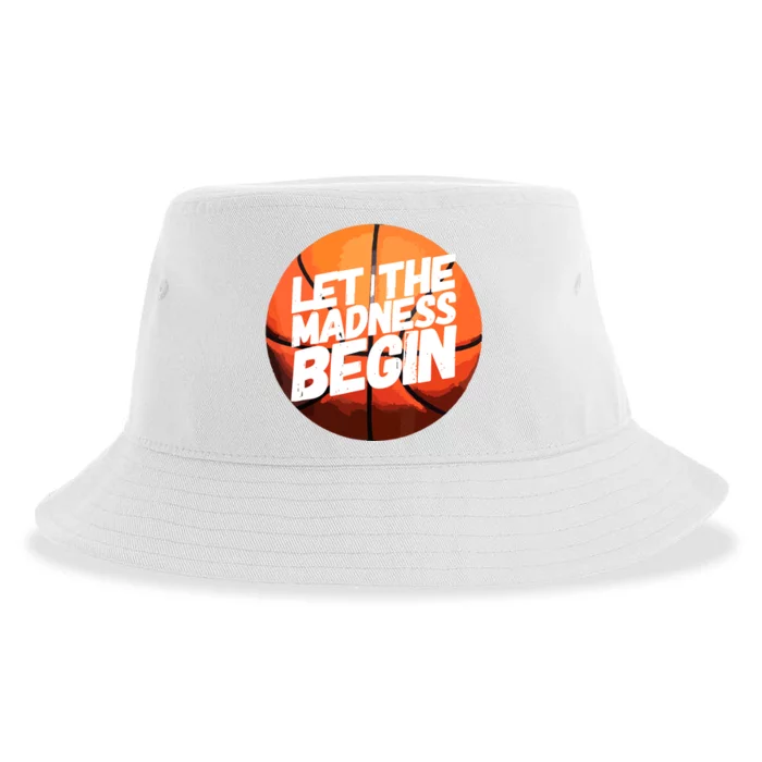 Let The Madness Begin Funny Women Man Basketball Lover Sustainable Bucket Hat