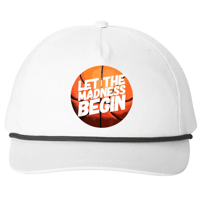 Let The Madness Begin Funny Women Man Basketball Lover Snapback Five-Panel Rope Hat