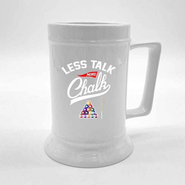 Let Talk More Chalk Great Ideas For Billiards Lover Gift Father's Day Front & Back Beer Stein