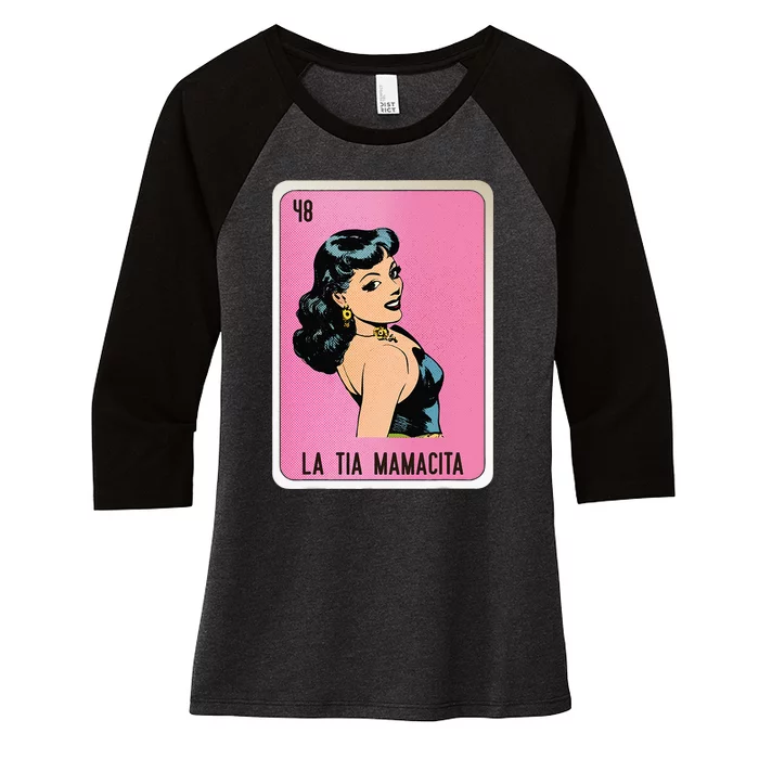 La Tia Mamacita Mexican Slang Chicano Bingo Cards Women's Tri-Blend 3/4-Sleeve Raglan Shirt