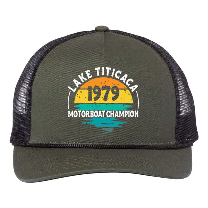 Lake Titicaca Motorboat Champion Retro Rope Trucker Hat Cap