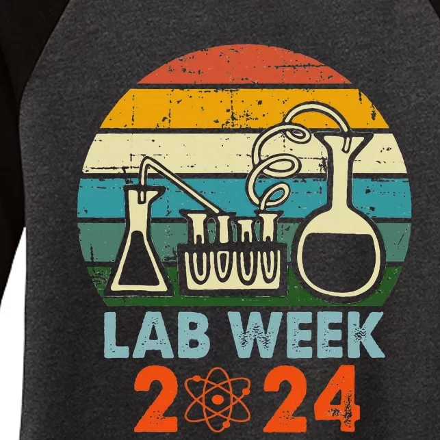 Laboratory Tech Medical Technician Scientist Lab Week 2024 Women's Tri-Blend 3/4-Sleeve Raglan Shirt