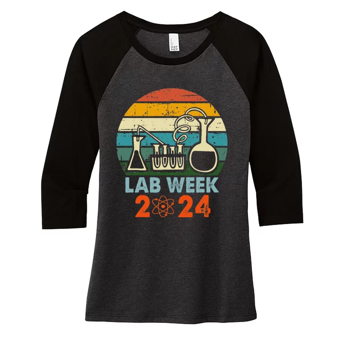 Laboratory Tech Medical Technician Scientist Lab Week 2024 Women's Tri-Blend 3/4-Sleeve Raglan Shirt