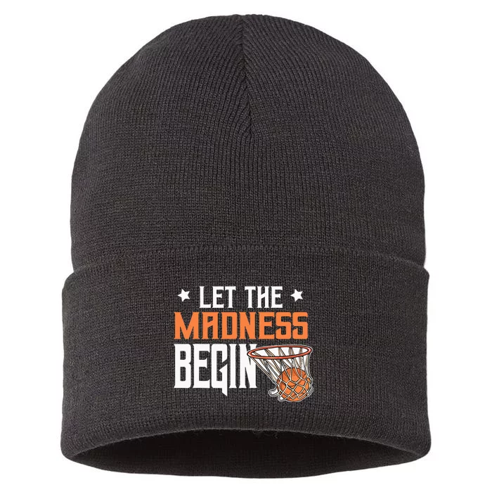 Let The Madness Begin Basketball Sustainable Knit Beanie